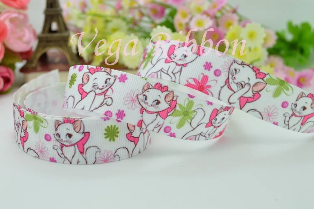 7/" 22 мм мультфильм печатных grosgrain ленты hairbow DIY ручной работы оптом 50YD