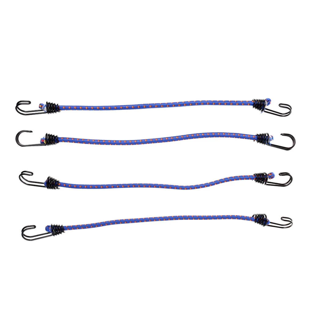 Durable 4 Pieces 43cm Heavy Duty Elastic Bungee Cord Outdoor Camping Hook Rope 3 Colors for Car Tents Hand Luggage Accessory