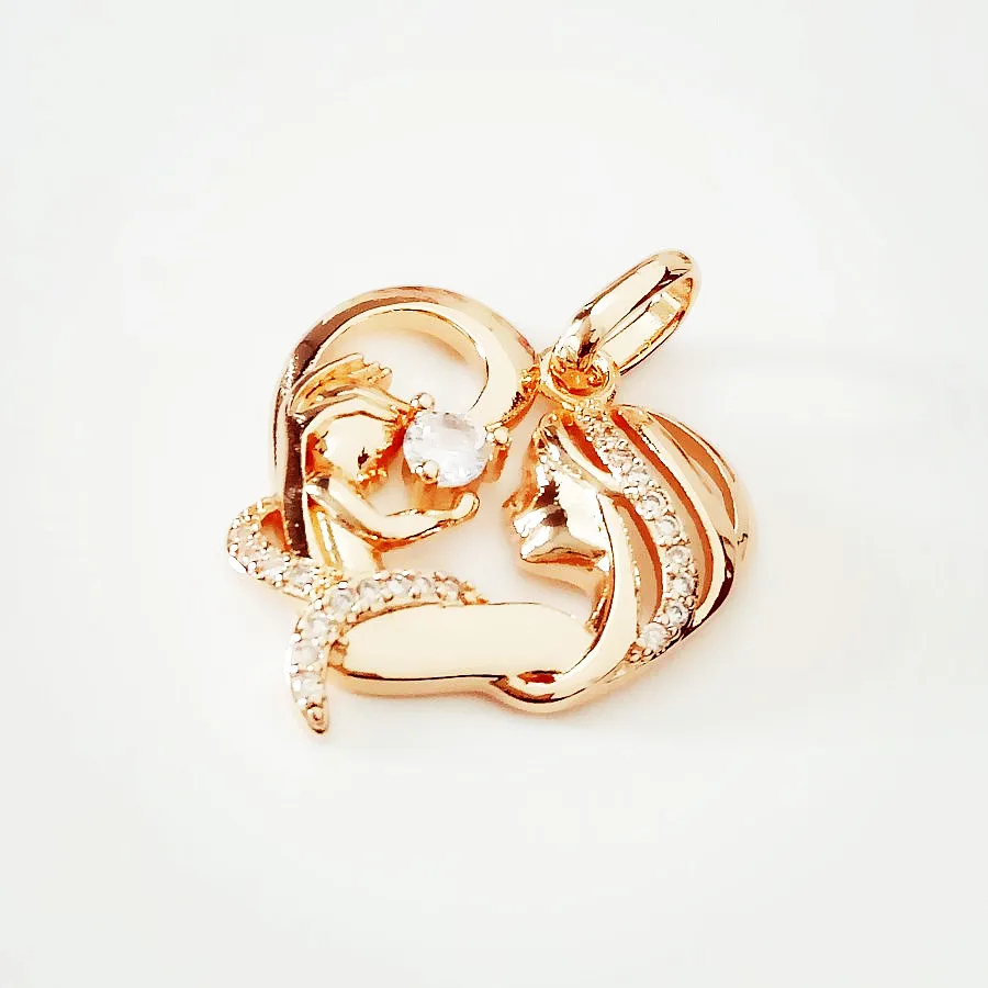 _ Новая подвеска православная женская бижутерия ожерелье 585 цвет розового золота