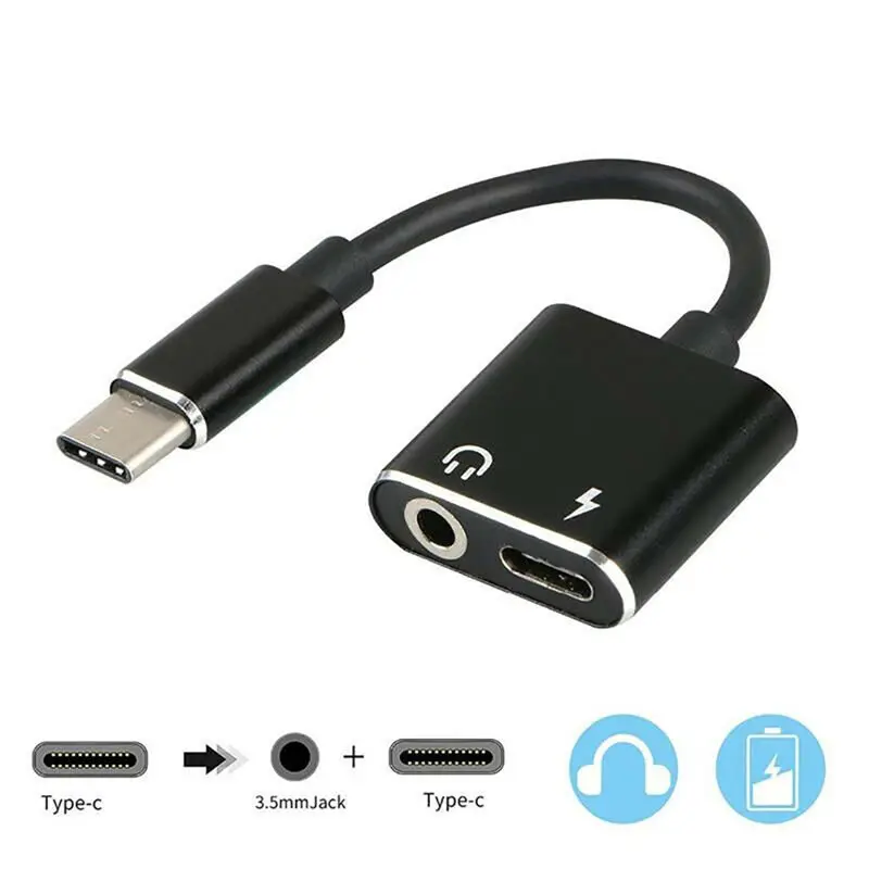 2 в 1 type-C-type C 3,5 мм наушники Aux Jack аудио адаптер usb кабель для зарядки для Letv Le Xiaomi huawei Медиа Pad M5