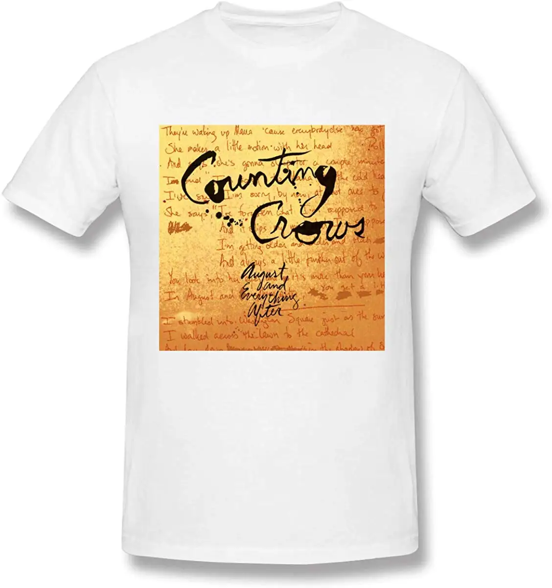 FGHFG Men's Comfortable Counting Crows August and Everything After Design T Shirts |