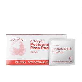 

100Pcs Portable Povidone-Lodine Prep Pad Sealed Sterile Packing Disposable Wound Disinfection Pad For Outdoor Travel Home