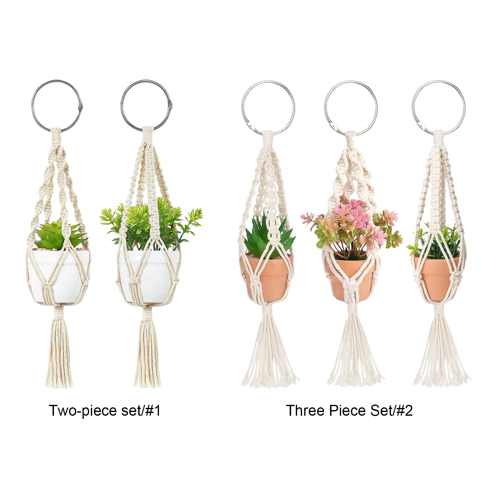 plant trough Macrame Plant Hangers Kit Mini Macrame Plant Car Rear View Mirror Accessories for Home Countyard Garden Decor indoor flower pots