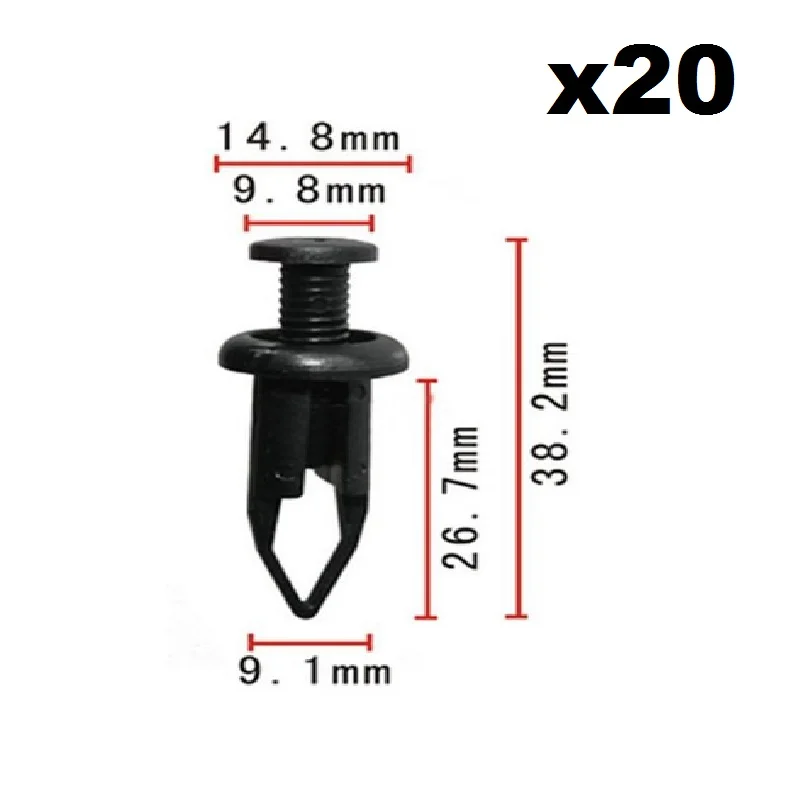

20x Nylon For Toyota Lexus Bumper Cover Push-Type Retainer Clips 90467-09093