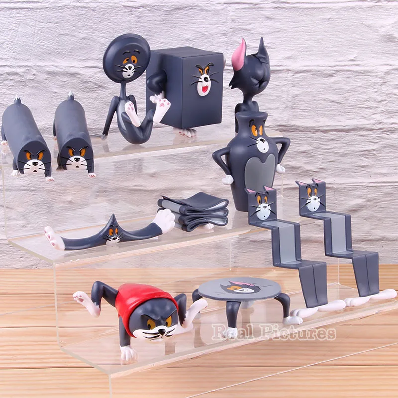 Штаны с изображением Тома и Джерри "на возраст от двух до восьми Silly Cat резьба на каждый день из ПВХ с принтом кота Тома фигурка игрушки подарки куклы 6 шт./компл