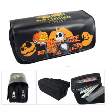 

Cartoons The Nightmare Before Christmas Jack Canvas Pencil Case Student Penbag Girls MakeupBag Cosmetic Bags Stationery Bag