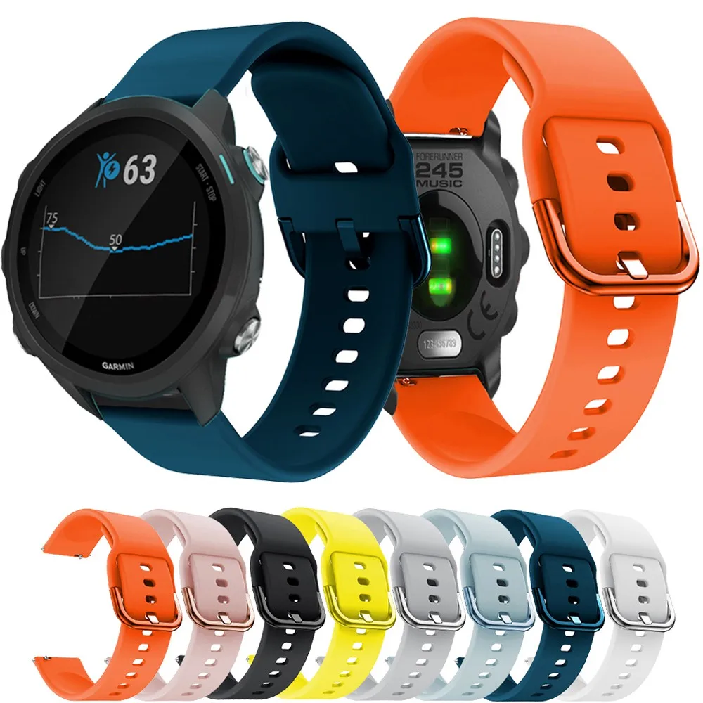 

For Garmin Forerunner 245/245M/645/Vivoactive3/Vivomove HR Watch Band Strap 20mm Silicone Sport Smart Bracelet Wristband Strap