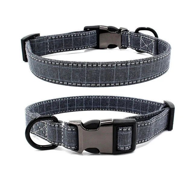 Deep Grey collar Ошейник для собак, набор поводков, персонализированный ошейник для собак, безопасный Светоотражающий Поводок для собак, для маленьких, средних и больших собак, питбуль - Цвет: Deep Grey collar