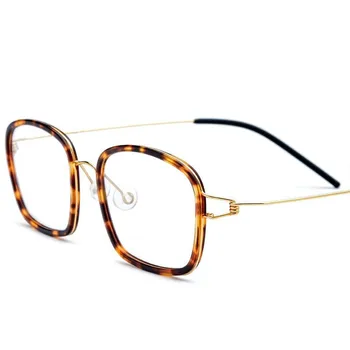 

Hand-made Rim Titanium Glasses Frame Men Screw-less Super Light Korean Prescription Eyeglasses Women Square Eyewear Oculos