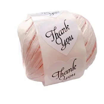 

5000pcs Roll sealing sticker white label Black font Thank you for hand heart shaped Paper diy wholesale 25MM