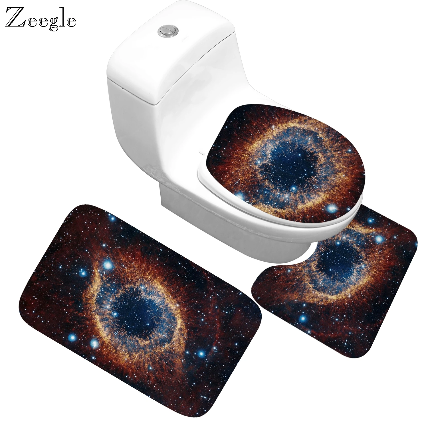 

Zeegle 3Pcs Microfiber Bath Mats Set Rug Shower Mat Toilet Mat Lid Cover Anti-slip Absorbent Bathroom Rug Carpet
