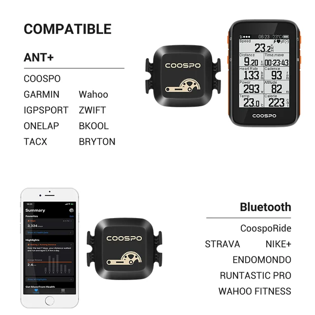 Enhance your cycling experience and take your performance to the next level with the COOSPO Speed / Cadence Bike Sensor BK467.