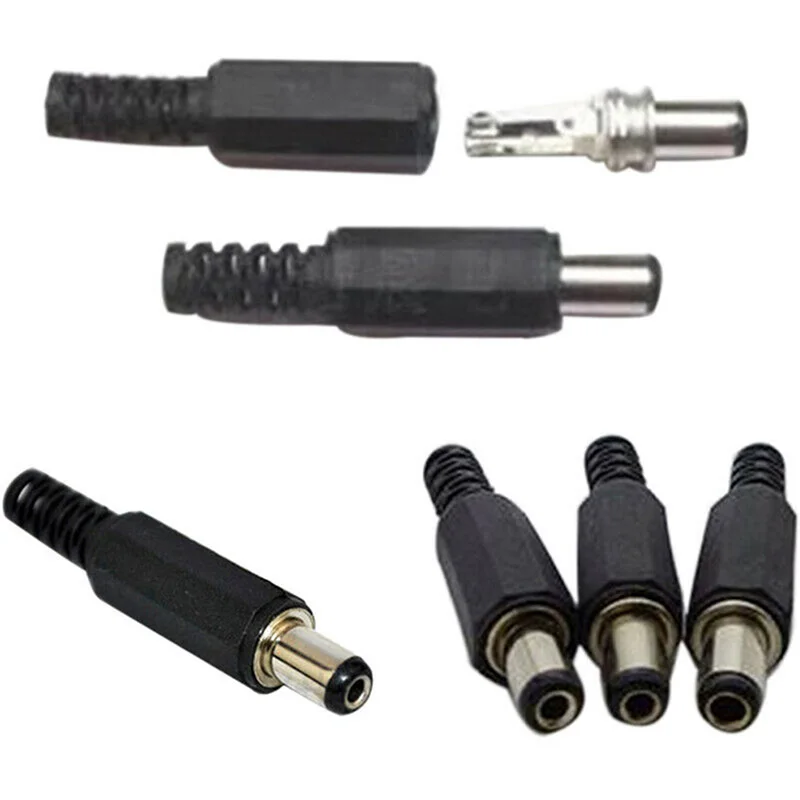 5pairs Male Female DC Power Plug Socket 2.1x5.5mm Jack Adapter Connectors Set