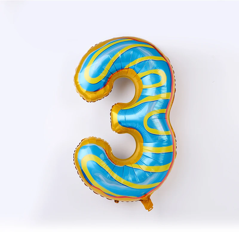

Birthday party decoration aluminum digital balloon helium fruit ice cream doughnut tableware 32 inches