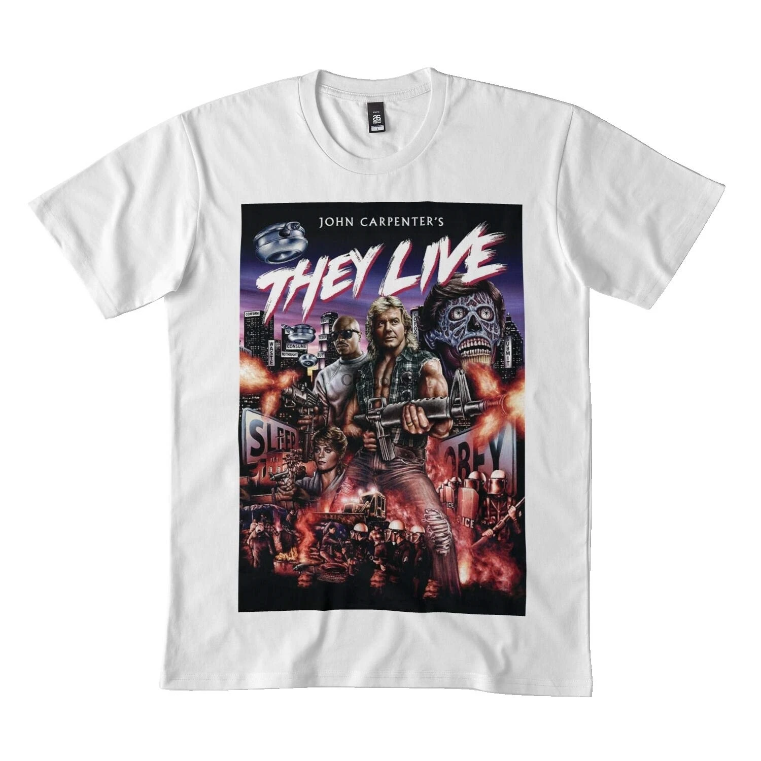 Черная футболка с капюшоном They Live DMN | Мужская одежда