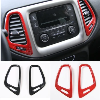 

10 Pairs Car Front Center Outlet Protect Cover Decoration ABS 8.4" Navigator Outlet Frame Trim for JEEP Compass 2017 2018