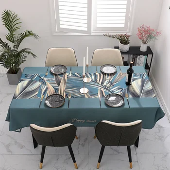 

Fashion Modern Tablecloth Plant Geometric Pattern Printed Waterproof Table Cloth Kitchen Home Decor Textile Table Cover 1 pcs