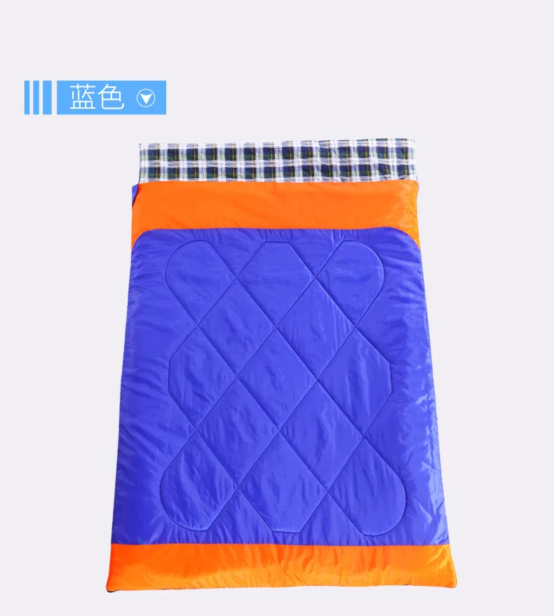 CS022-1 открытый двойной спальный мешок конверт весна и осень Кемпинг Туризм портативный спальный мешок наполнение хлопок для пары - Цвет: blue