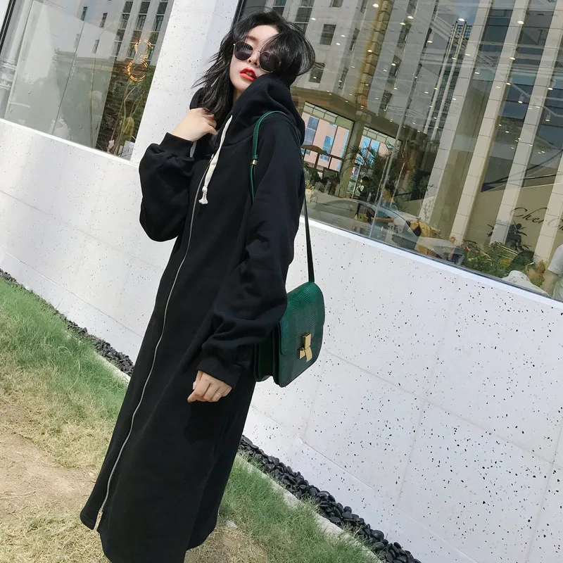 

Autumn Winter Casual bts Hoodie Zipper Long Coat Sweatshirt Women Plus Size Casual Loose Oversized Jacket Coat Women Hoodies