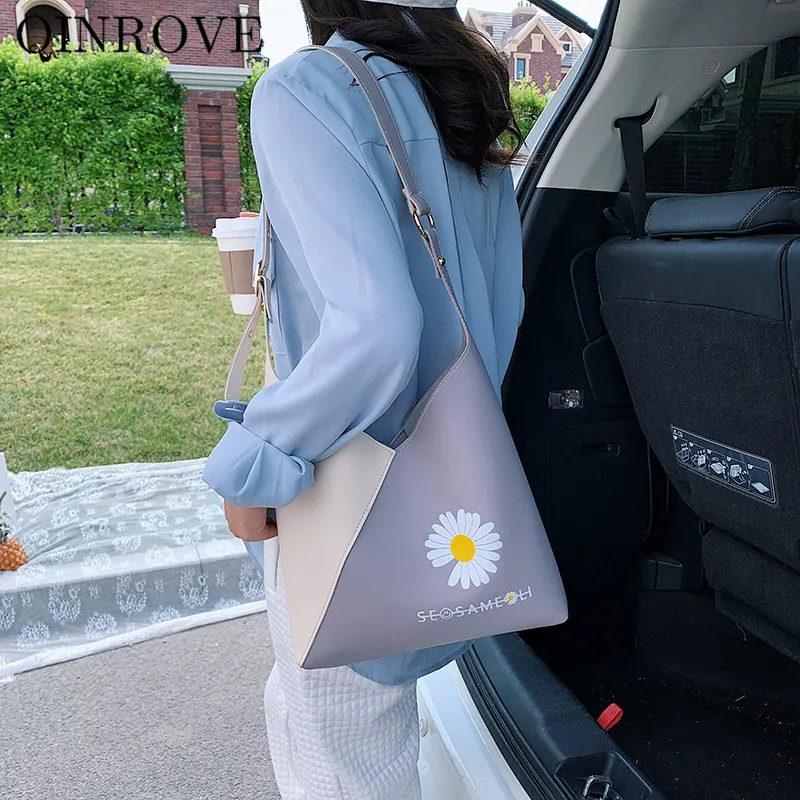 

Composite Bag Handbags for Women 2020 Pu-leather Shoulder-bag Female Handle Bag Eco Shpper Bag Soft Kawaii Panelled Fashion Hasp