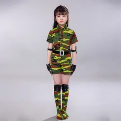 Детская армейская карнавальный костюм на Хэллоуин Игрушка Магический Жезл костюмы вечерние сцены камуфляжная одежда для танцев, одежда