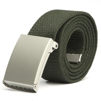 

2020 Fashion Men Women General Belts Canvas Unisex Candy Color Belt Solid Buckle Military Belts Cowboy Pants 110cm