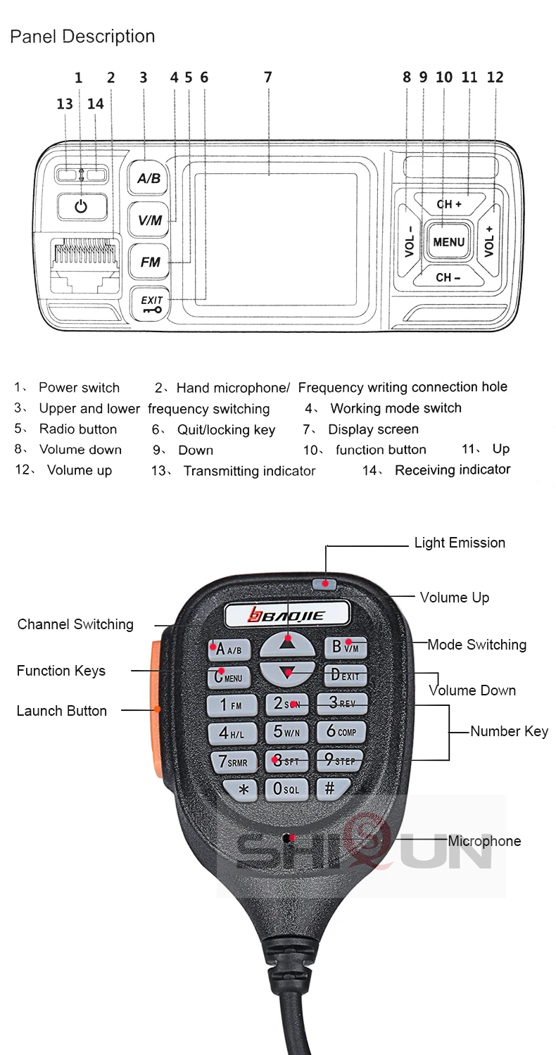Baojie BJ-318 автомобиля иди и болтай Walkie Talkie радио двухдиапазонный УКВ UHF Мобильная радиосвязь 20/25 Вт иди и болтай Walkie Talkie “иди и 10 km автомобильные радио 10 км обновление BJ-218 Z218