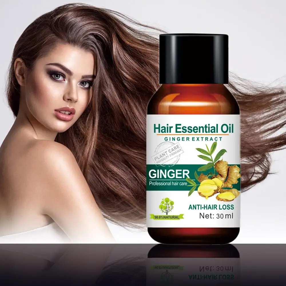 Mokeru 1pc 30ml Ginger Organic Herbal Hair Essential Oil Hair Loss Treatment Fast Growth oil For Women and man
