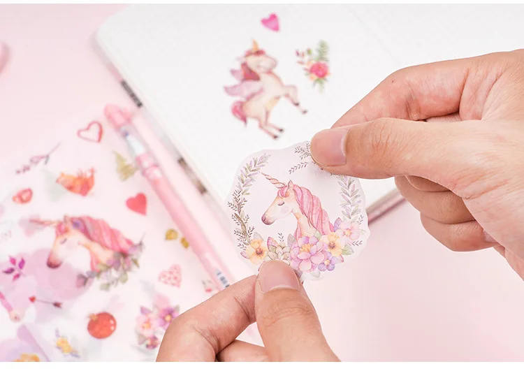 20 компл./лот Kawaii канцелярские наклейки Единорог декоративные мобильные наклейки Скрапбукинг DIY ремесло наклейки