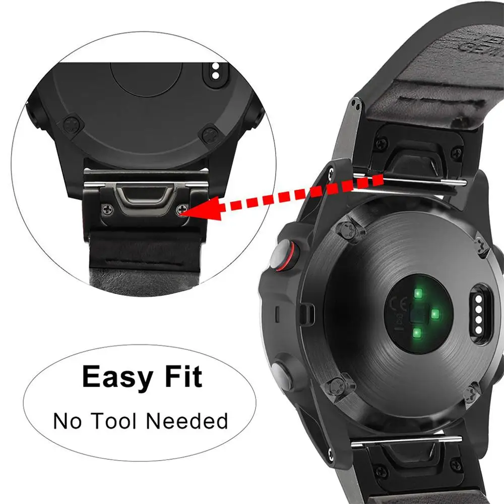 Ремешок для часов из натуральной кожи, быстросъемный браслет для Garmin Fenix 6/6X/6S Kit