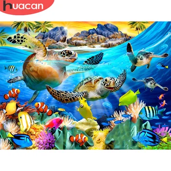 

HUACAN DIY Diamond Painting 5D Sea Turtle Diamond Embroidery Cross Stitch Animal Sale Home Decoration