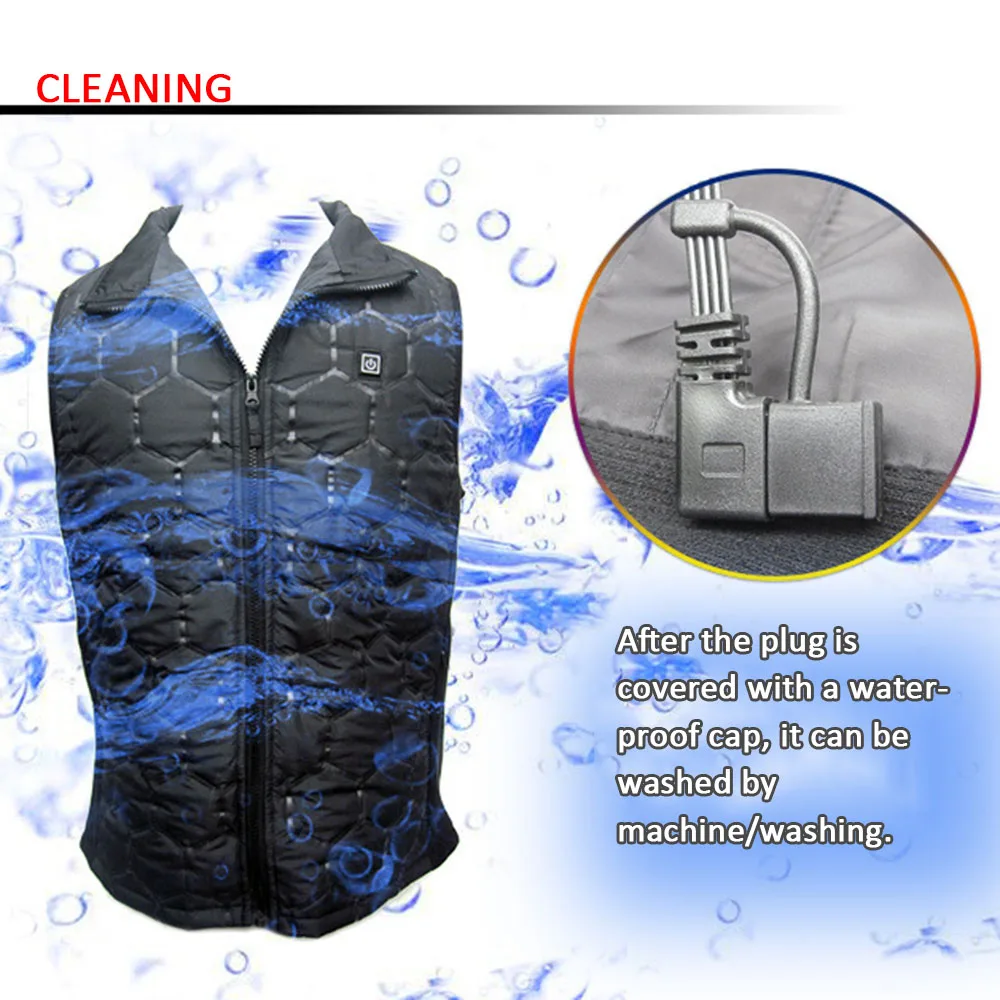 Winter USB Infrared Heating Vest Jacket Electric Thermal Clothing Waistcoat For Women Men Outdoor Hiking Camping Cycling