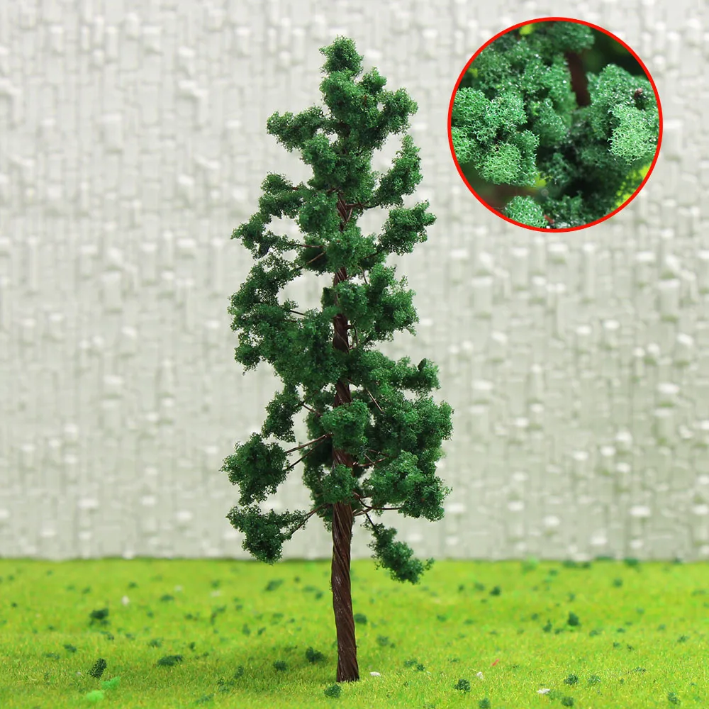 

D8030 20pcs OO HO Scale Model Trains Layout Iron Wire Trunk Deep Green Trees 80mm Railroad Layout