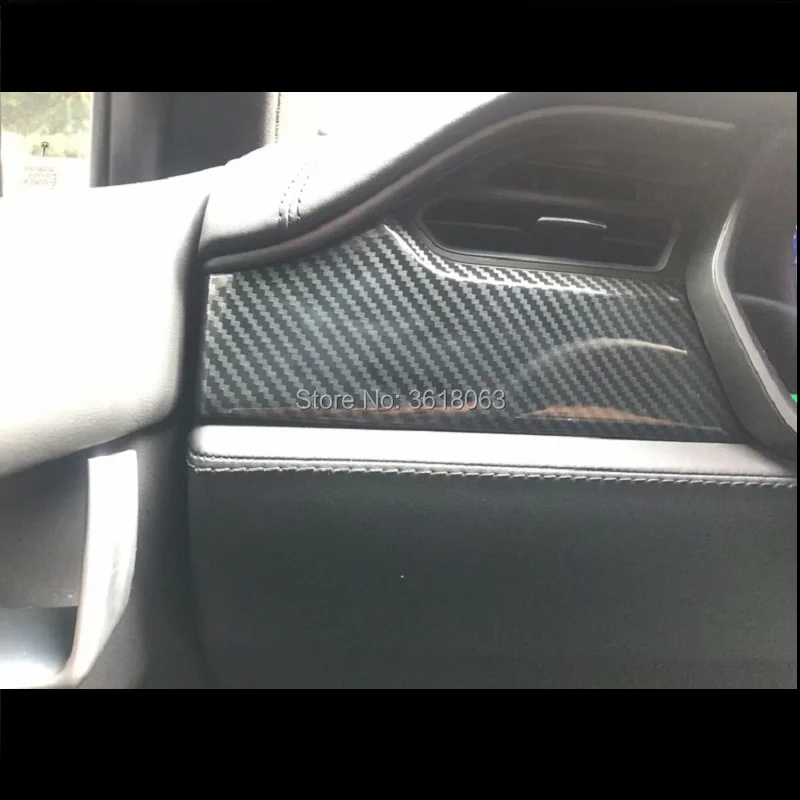 Для Tesla модель X- углеродное волокно Авто приборная панель центральный контроль подлокотник коробка крышка рамка отделка Аксессуары для укладки