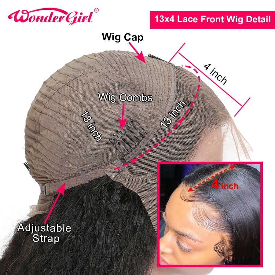 Wonder girl 13x6 прямые человеческие волосы на кружеве, парики Remy 360, парик на кружеве al, предварительно выщипанный 13x4бразильский прямой парик на кружеве