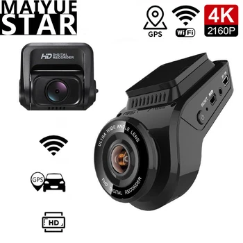 

4K 2160P Ultra HD Dual Lens Car DVR Built-in GPS Tracker Night Vision with 1080P Camera 170 ° WiFi ADAS Recorder + 32G SD Card