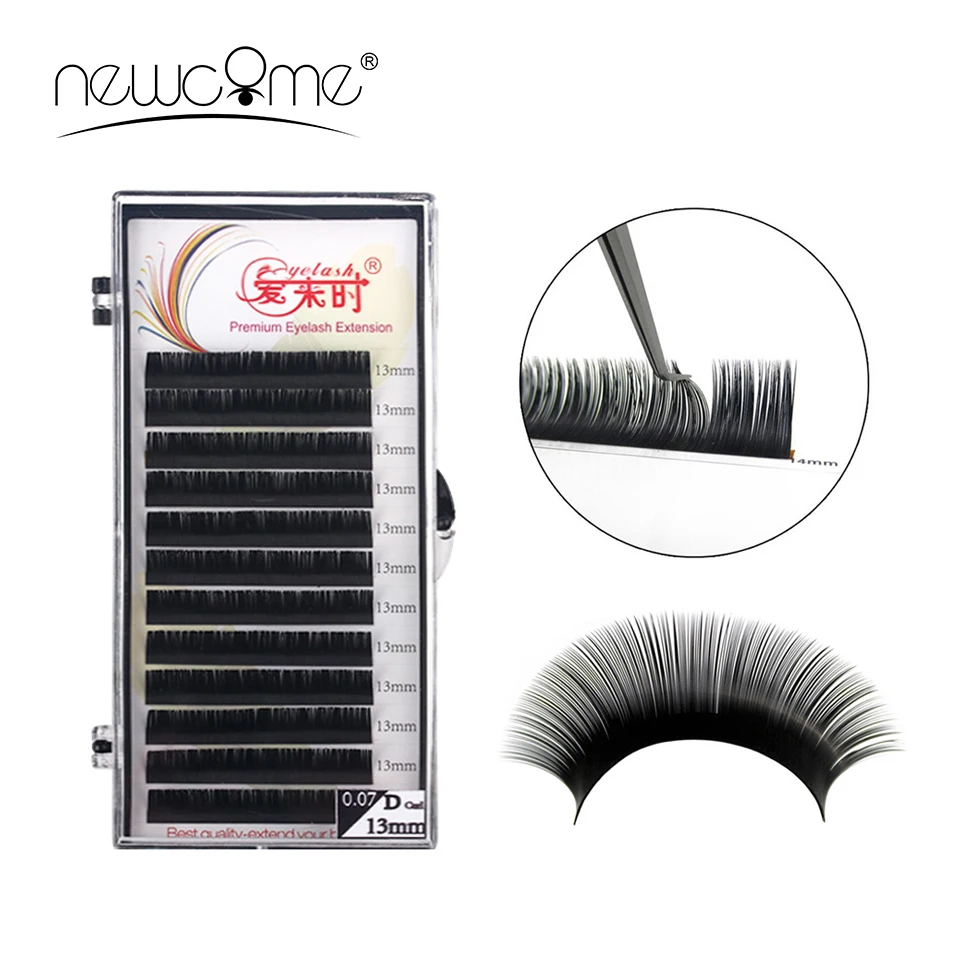 

NEWCOME All Size B/C/D Curl Classical Individual Eyelash Extension Mink Lashes Tray Volume Matte Eyelashes Make Up Tools