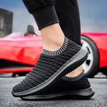 Мужская Спортивная обувь на шнуровке; нескользящие легкие туфли-лодочки без шнурков на плоской подошве; Студенческая обувь для бега; большие размеры; zapatillas hombre