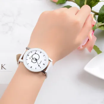 

Lvpai Women's Casual Quartz Leather Band Watch Double ring personality design Analog Wrist Watch