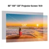 80 100 120 inch HD Projector Screen 16:9 Frameless Video Projection Screen Foldable Wall Mounted for Home Office Grey screen 3