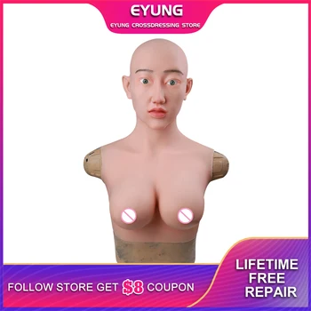

New Abby Crossdresser Masken Female Realistic Die Maske With Silicone Breast Forms For Crossdresser Cosplay Shemale Drag Queen