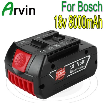 

Original 18V 8000mah Rechargeable Li-ion Battery For Bosch 18V Battery Backup 8.0A Portable Replacement BAT609 Indicator light