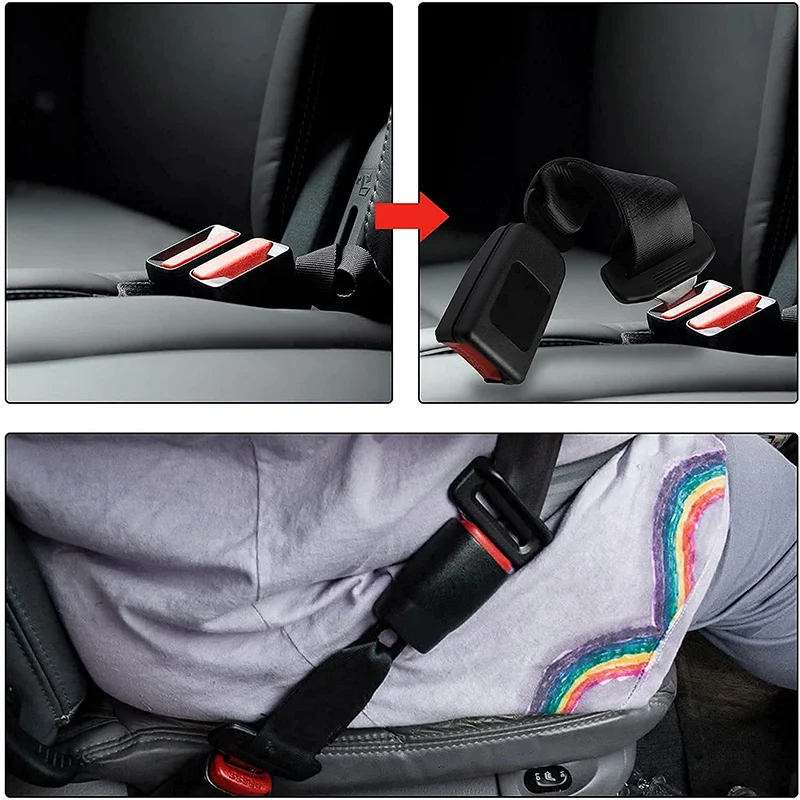 Extensor de cinturón de seguridad de coche, hebilla de extensión de 36cm/14  pulgadas para mujeres embarazadas, niños y niños, ganchos de asiento de