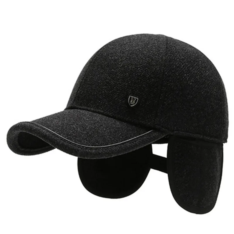 

2021 New Winter Men's Warm Plus Velvet Fluff Baseball Caps Snapback Cap Adjustable Size Male Bone Casual Cold-proof Earmuffs Hat
