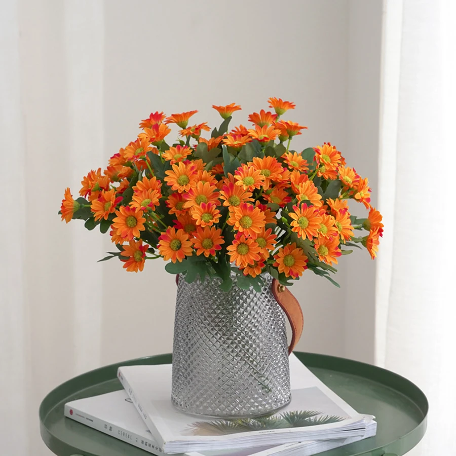 Artificial Plants Artificial Flowers Daisy Wreath DIY Home Garden Party Wedding Decor Craft Autumn