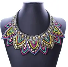 Gargantilla vintage femenina colgantes y collares grandes collares boho bohemio étnico joyería declaración tribal colorido bijoux mujer(China)