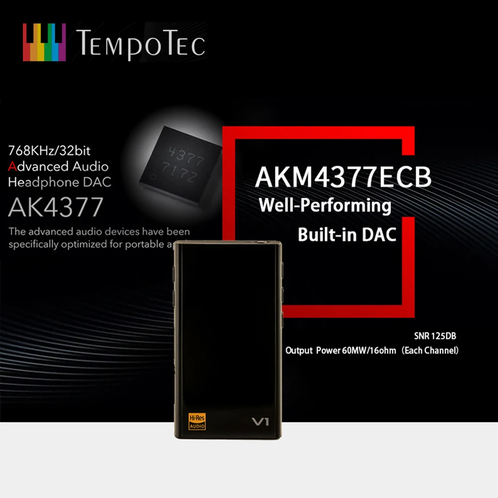 Вариации V1-A HIFI PCM& DSD 256 плеер Поддержка Bluetooth LDAC AAC APTX вход и выход USB DAC для ПК с ASIO AK4377ECB TempoTec MP3