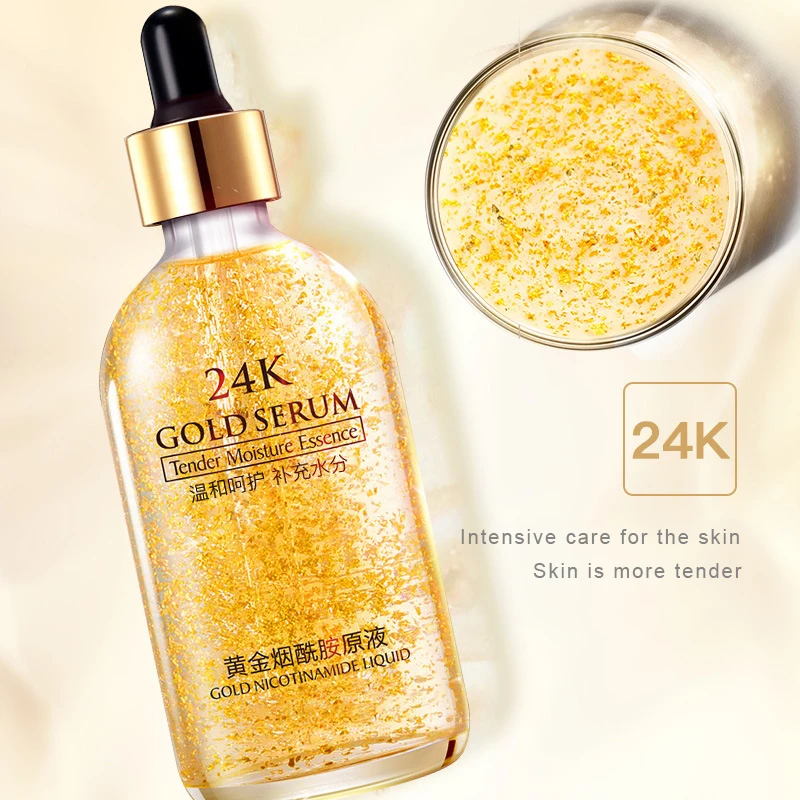 

24K Gold Tense Moisture Essence Pure Hyaluronic Acid Serum Anti Wrinkle Essence Liquid Moisturizing Anti Aging Skin Care
