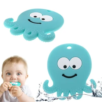 

1Pcs Cartoon Octopus Silicone Teethers Food Grade Teether Silicone Animal Baby Teething Gift Chewing Toddler Toys Baby Products