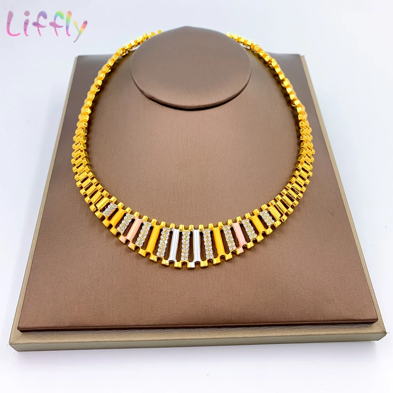 Новые индийские дубайские Золотые Ювелирные наборы элегантный женский браслет